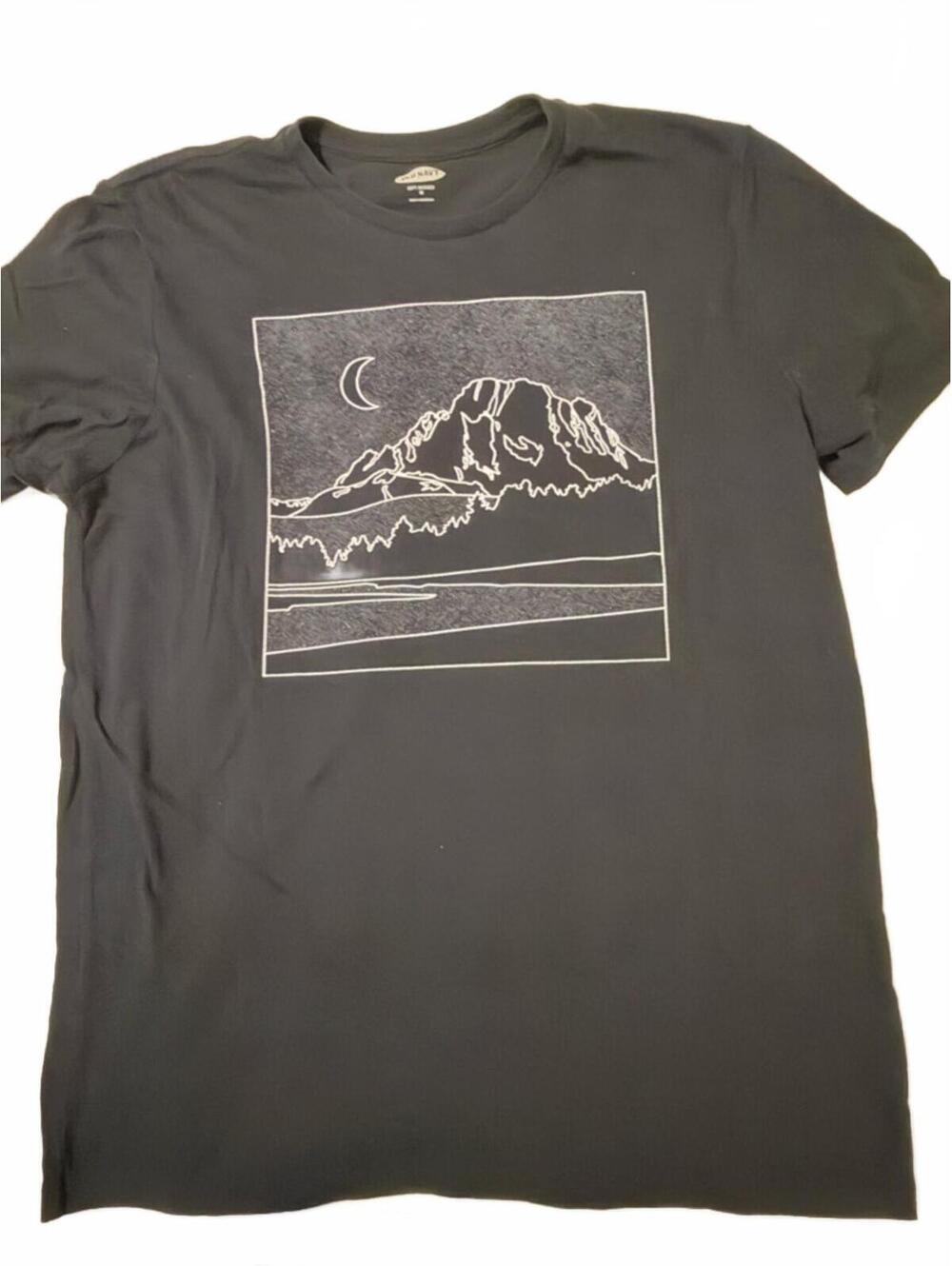 Graphic Mountain T-Shirt Black Graphic Tee Casual Outdoor Unisex Style